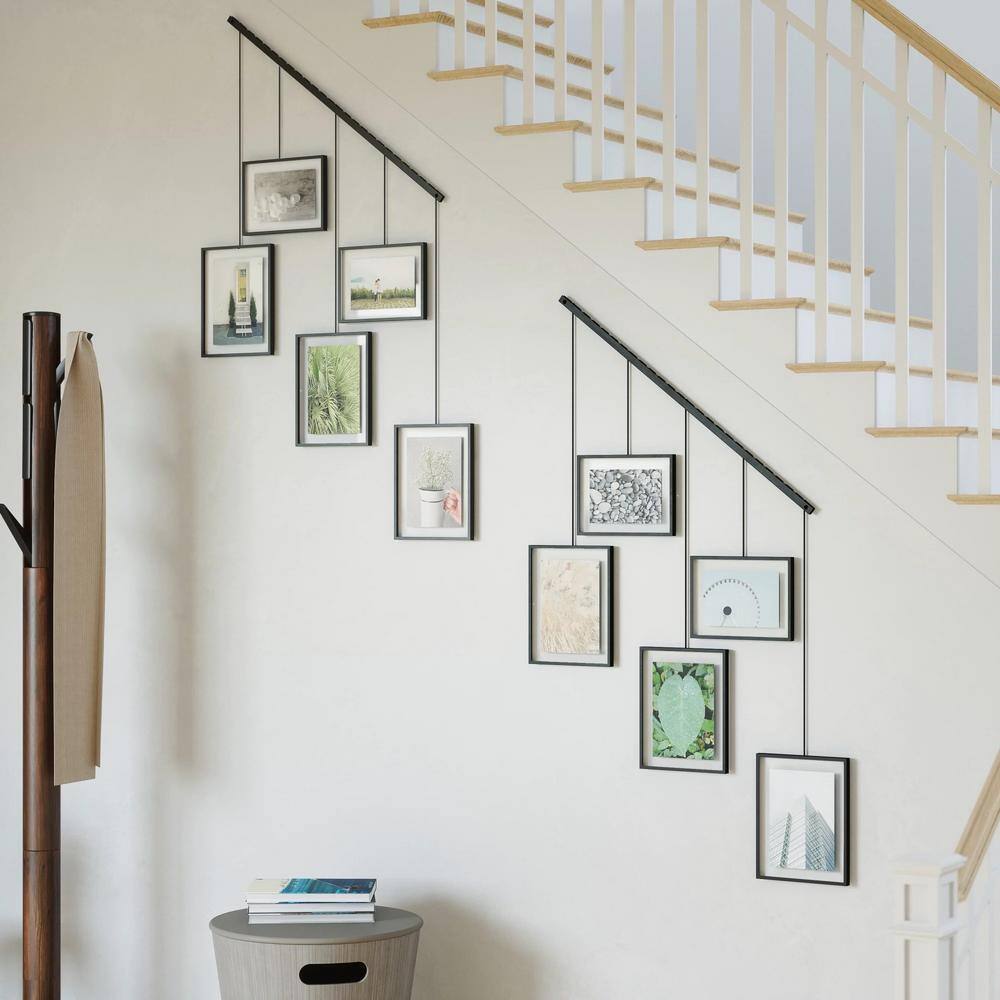 None 7 in. x 9 in. Black Exhibit Picture Frame (Set of 5)