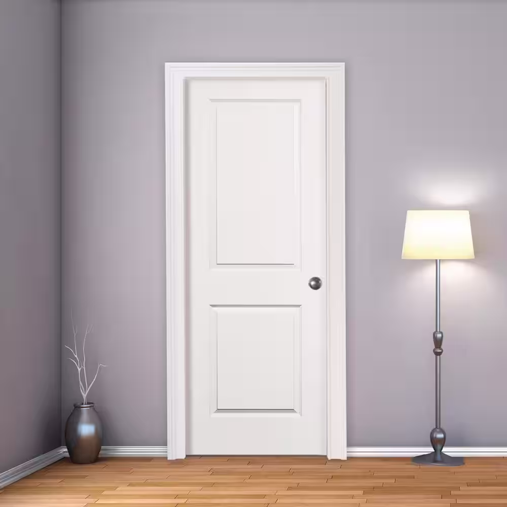Steves & Sons 30 in. x 80 in. 2 Panel Squaretop No Bore Solid Core White Primed Interior Door Slab
