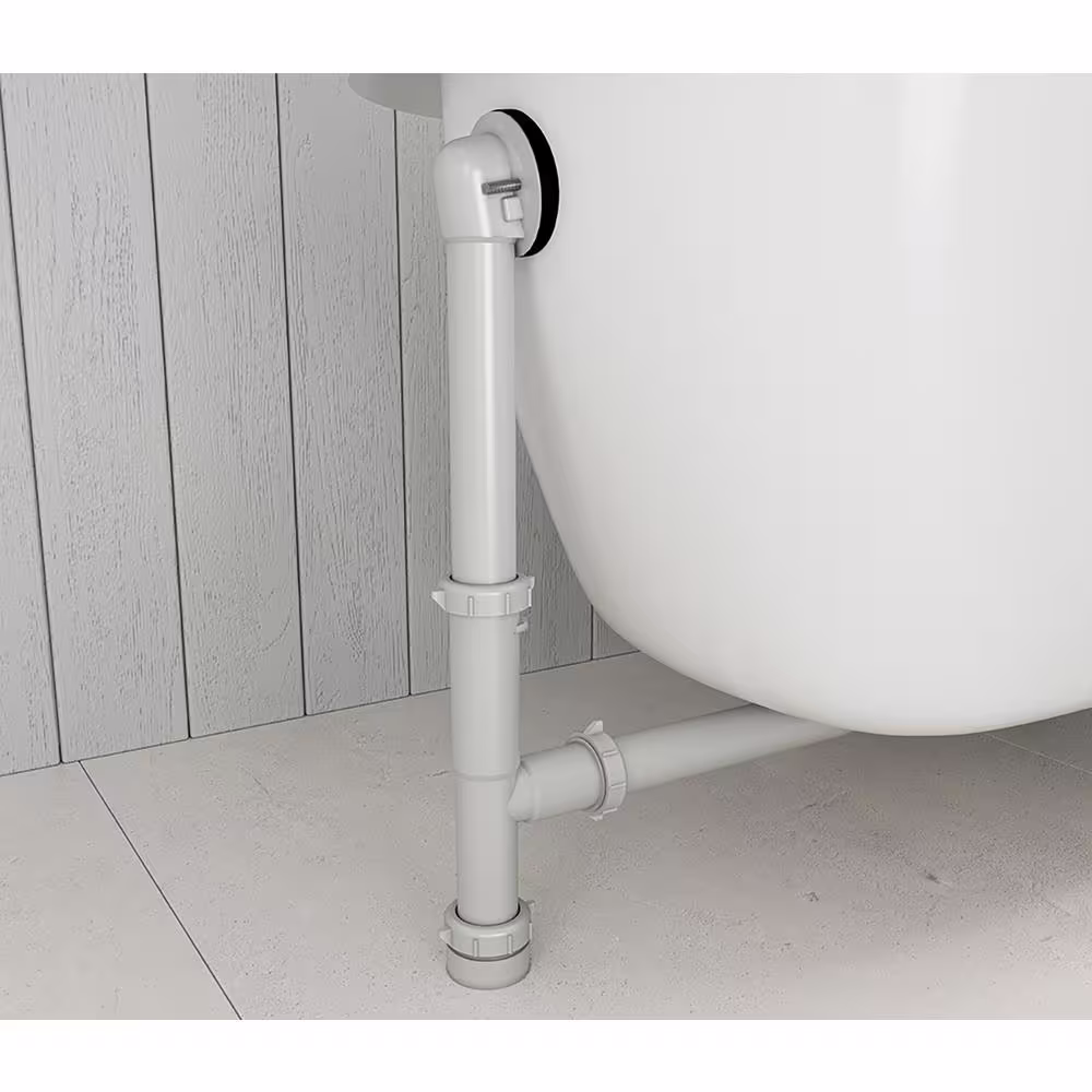 Everbilt Easy Touch 1-1/2 in. x 1.67 ft. Poly Pipe Bath Waste and Overflow Drain in Matte Black