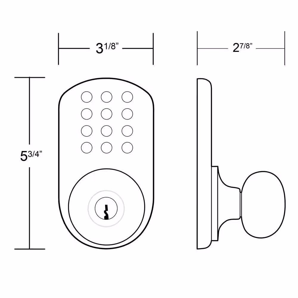 MiLocks Keyless Satin Nickel Entry Door Knob