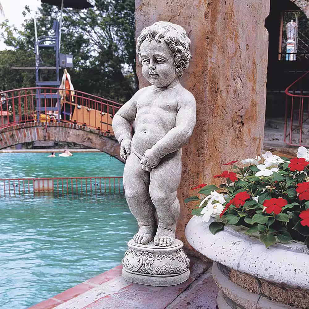 Design Toscano Manneken Pis Statue Stone Bonded Resin Piped Statue