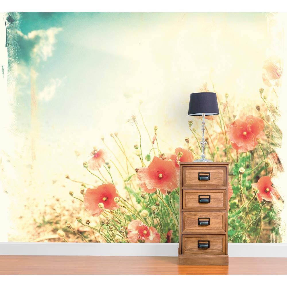 OhPopsi Sepia Flowers Wall Mural