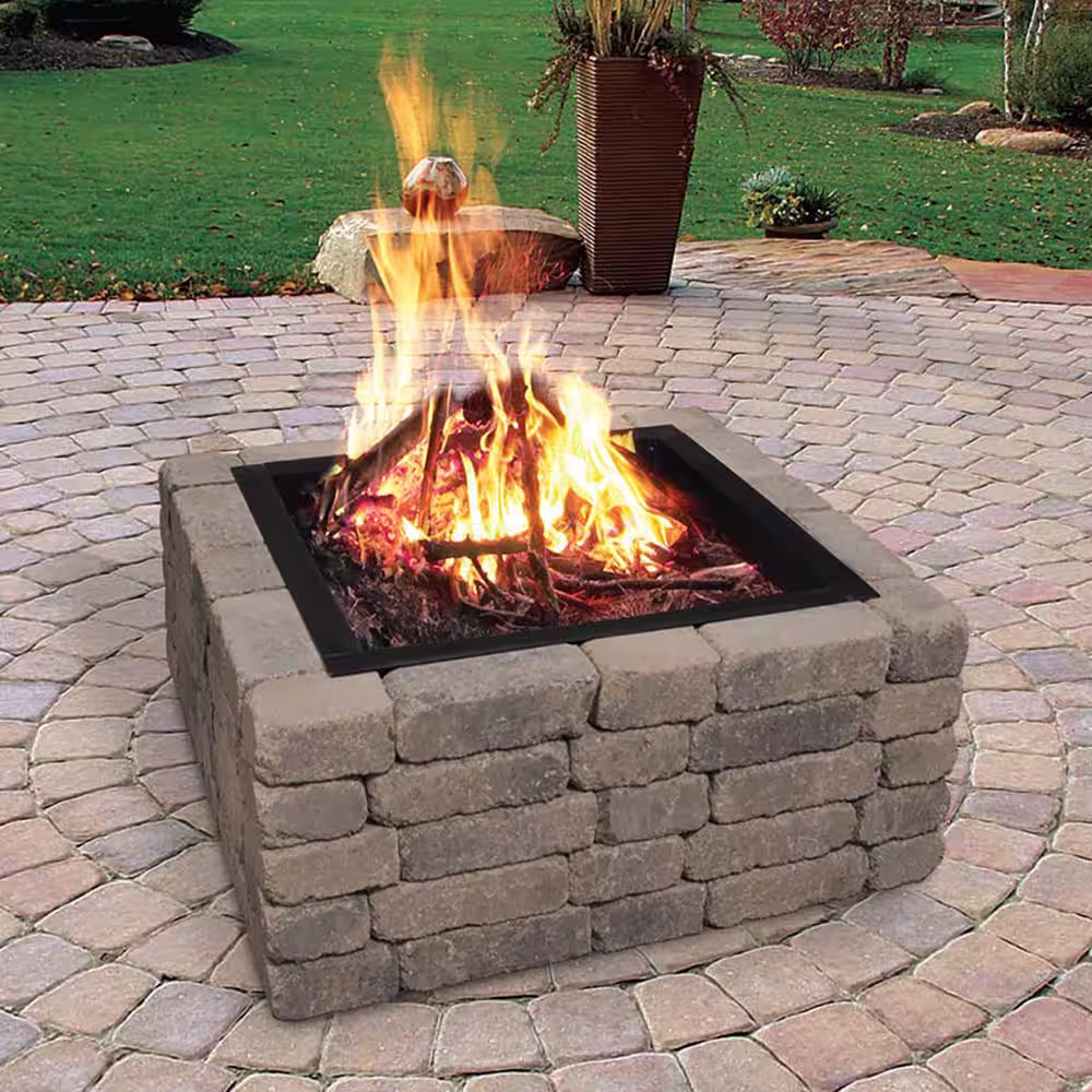 BLUE SKY OUTDOOR LIVING Heavy-Duty 36 in. x 10 in. Square Steel Wood Fire Pit RingÂ with 2.7 mm Steel