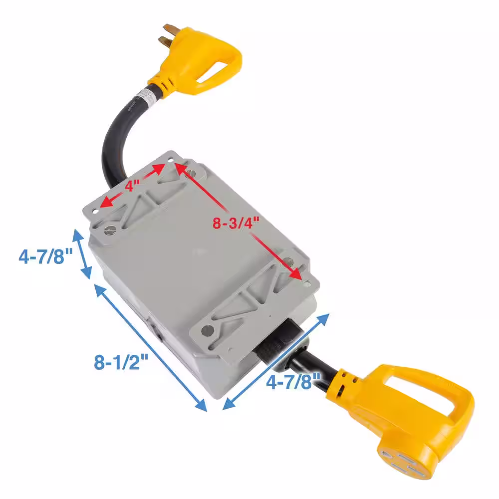 None 1 ft. 50 Amp Portable 4 Conductor Plug-in RV Surge Protector