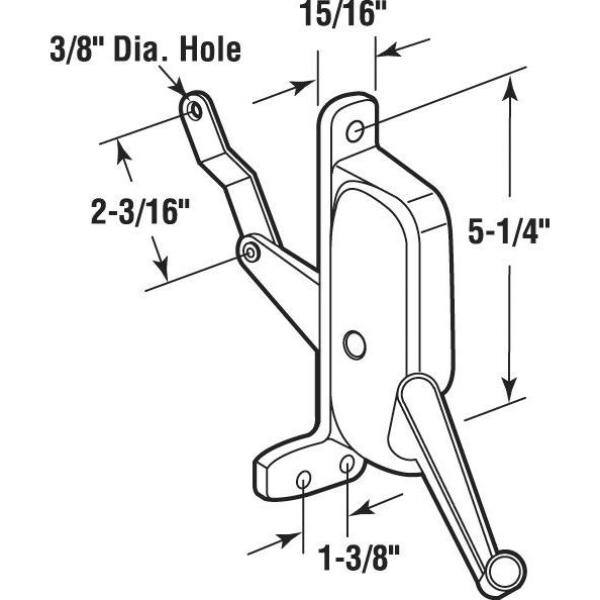 Prime-Line Stanley-C and E Awning Operator, Gray, Right Hand, 2-3/16 in. Offset Link