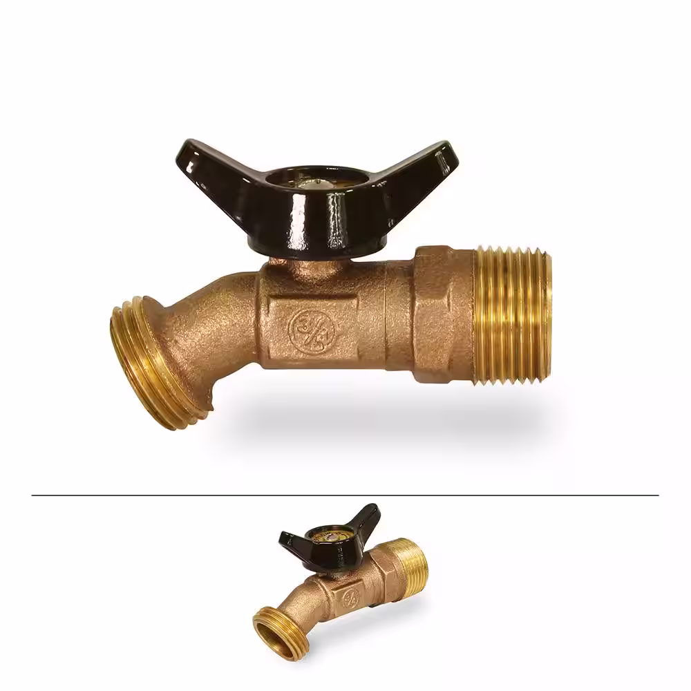 The Plumber's Choice 1/2 in. MIP Inlet x 3/4 in. MHT Outlet No Kink Multi-Turn Sillcock Hose Bibb; Cast Brass