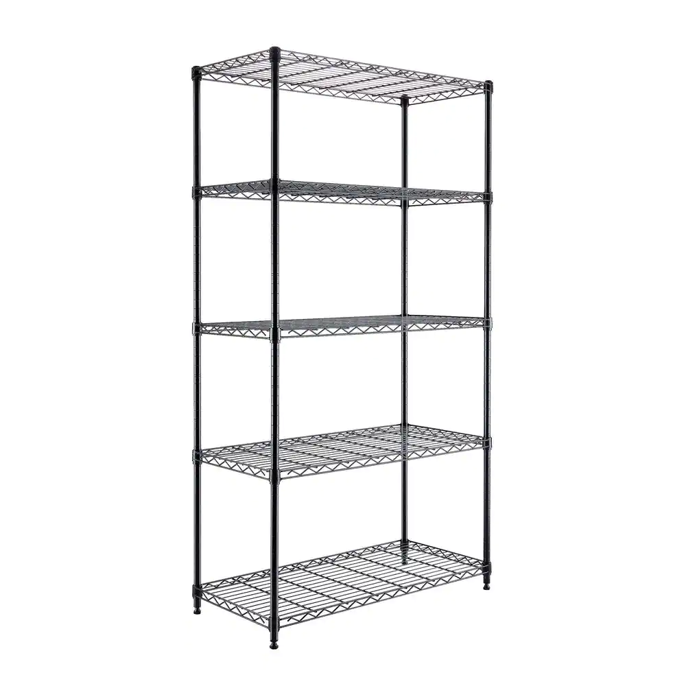 Seville Classics Black 5-Tier Steel Wire Garage Storage Shelving Unit (30 in. W x 60 in. H x 14 in. D)