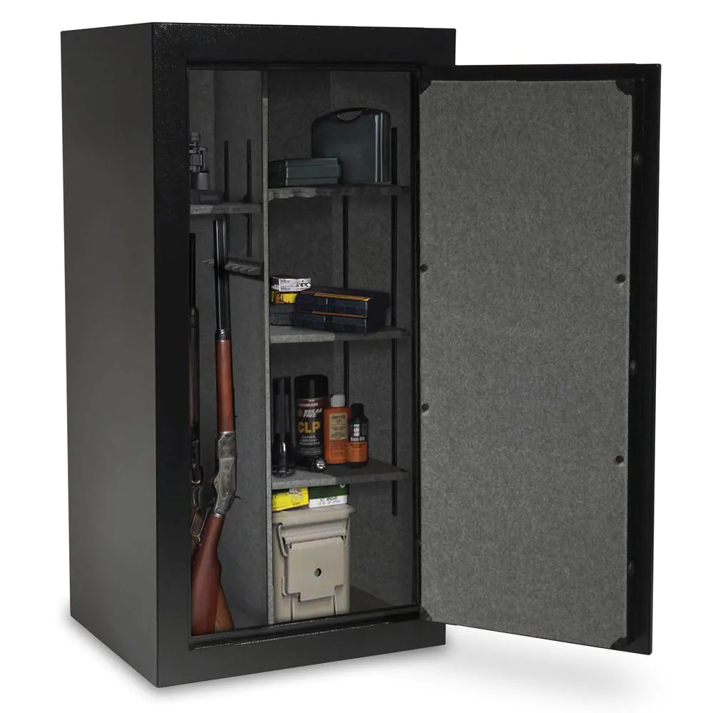 Sports Afield Instinct 30-Gun Fireproof Biometric Lock Gun Safe, Textured Matte Black Finish