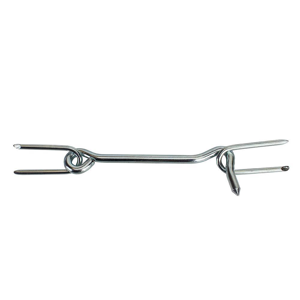 Everbilt 6 in. Zinc Plated Gate Hook with Staples