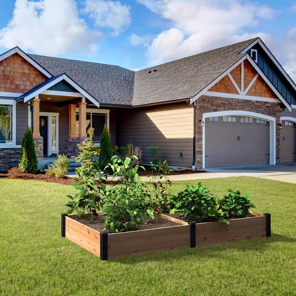Outdoor Essentials Haven 4 ft. x 8 ft. Natural Cedar Raised Garden Bed (11 in. Height)