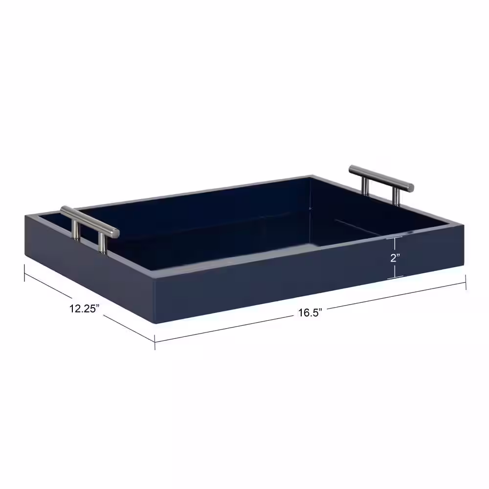 Kate and Laurel Lipton Navy Blue Decorative Tray