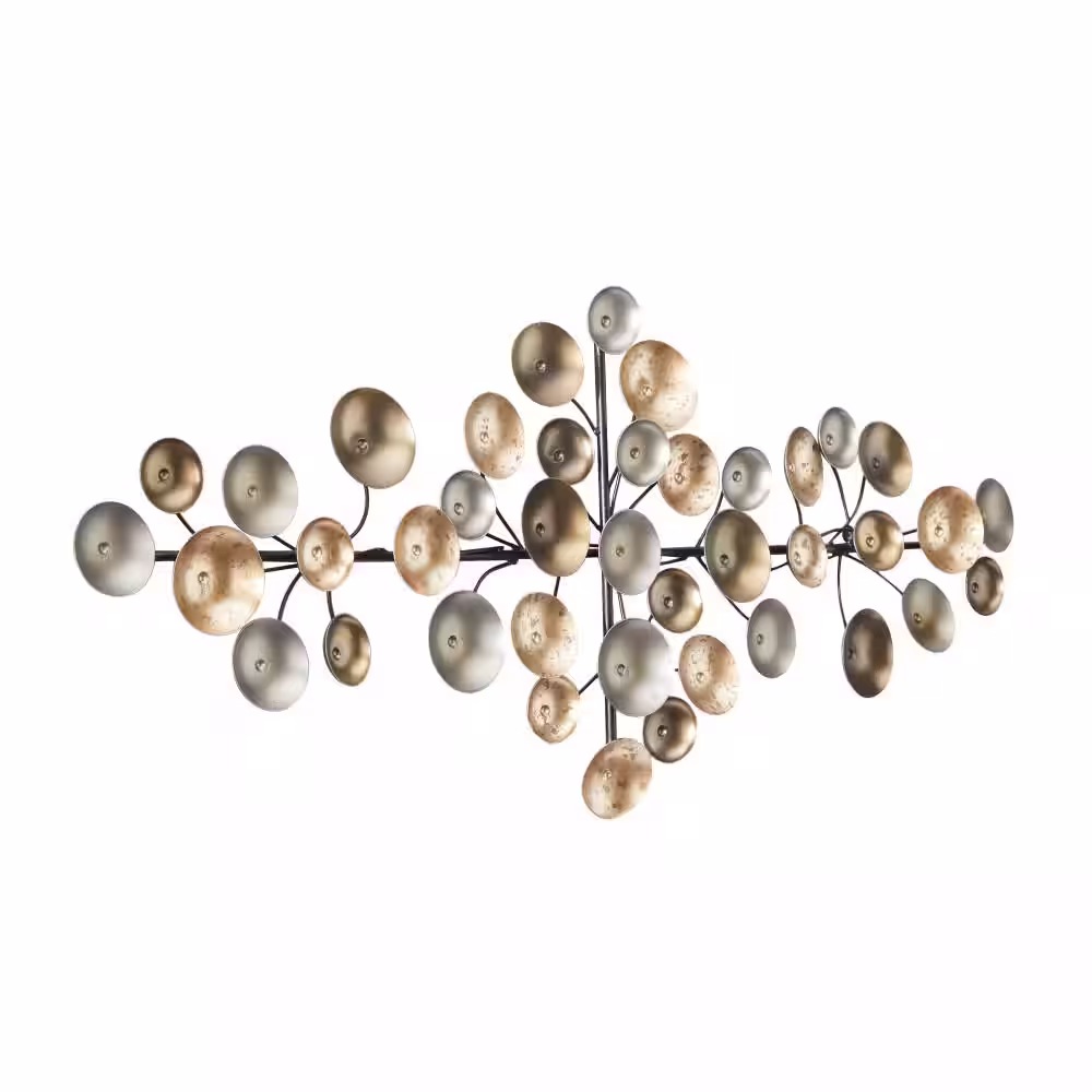 Litton Lane Metal Gold Plate Wall Decor with Textured Pattern