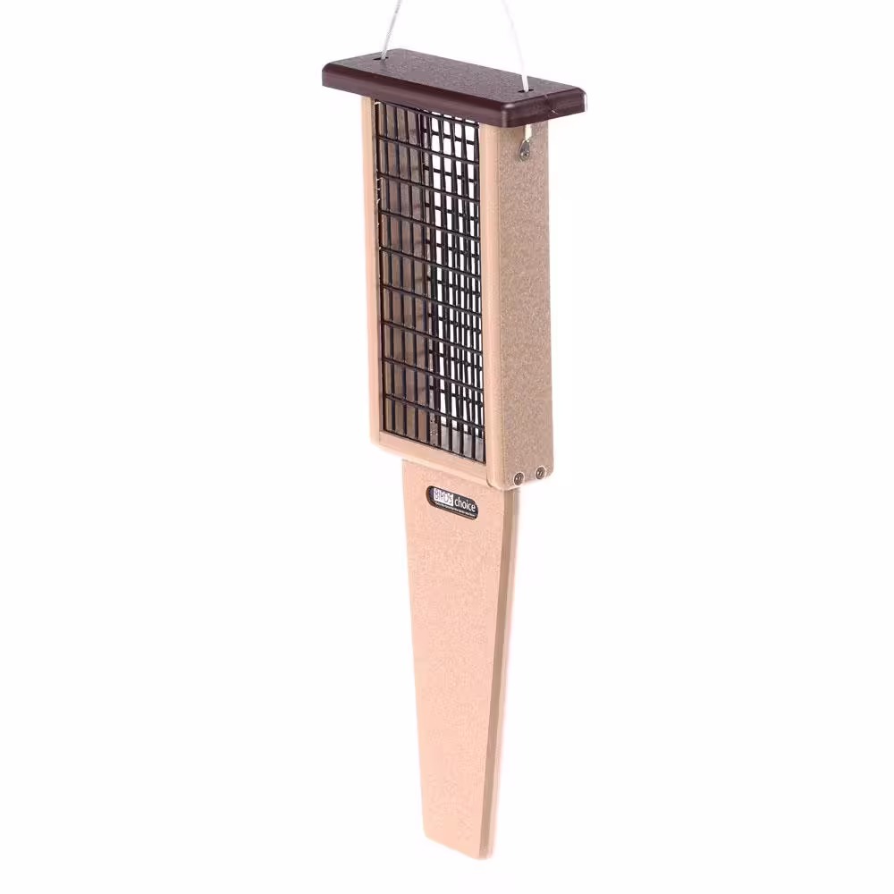BIRDS choice Recycled Double Cake Pileated Suet Feeder Brown