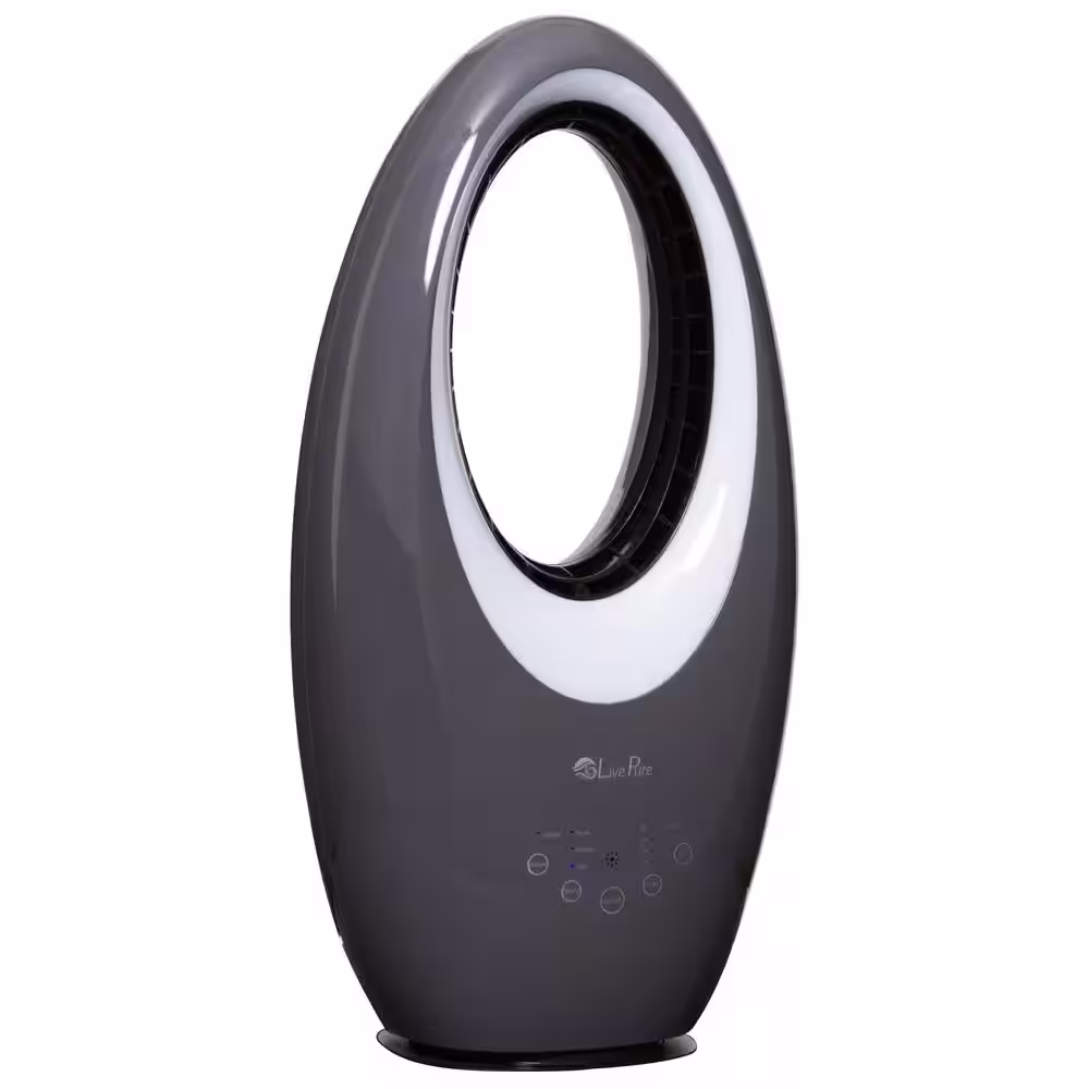 LivePure Bladeless Vortex 22 in. Oscillating Pedestal Fan with LED Accent Light