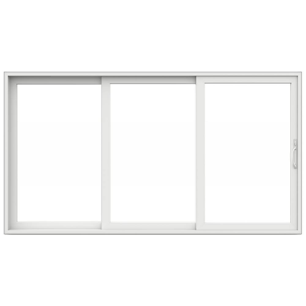 JELD-WEN V4500 Multi-Slide 141 in. x 80 in. Left-Hand Low-E White Vinyl 3-Panel Prehung Patio Door