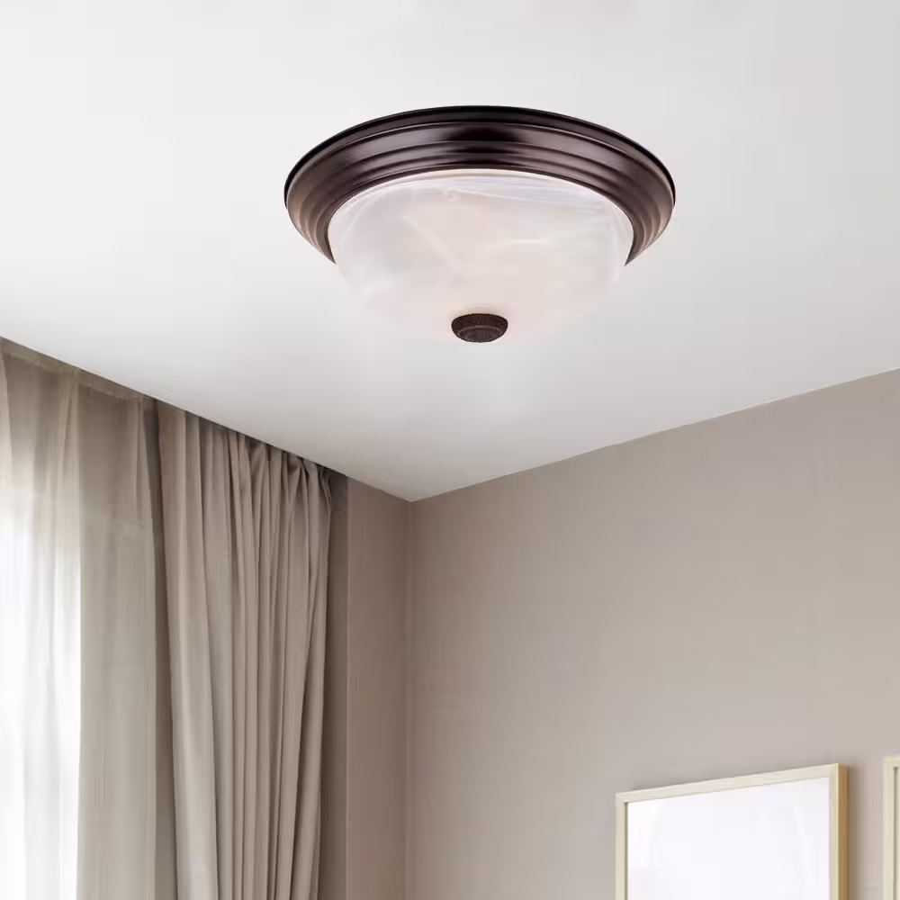 Designers Fountain 15 in. 3-Light Oil Rubbed Bronze Ceiling Flush Mount