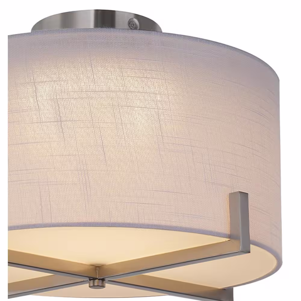 SMRTLite by NBG HOME 13.5 in. Matte Brushed Nickel Integrated LED Flush Mount