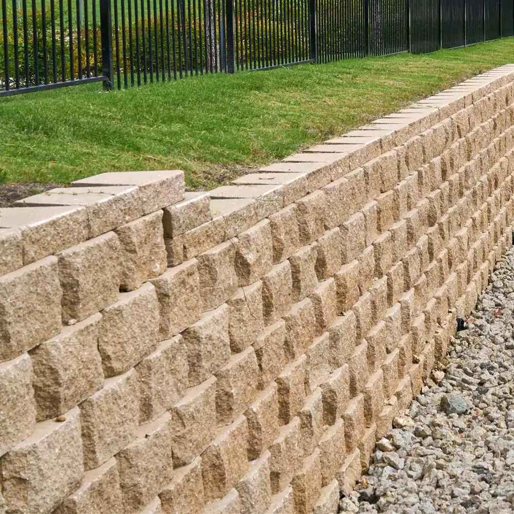 Pavestone Regal Stone Pro Rock Face 8 in. H x 18 in. W x 12 in. L Buff Concrete Wall Block (36-Pieces/36 sq. Feet/Pallet )