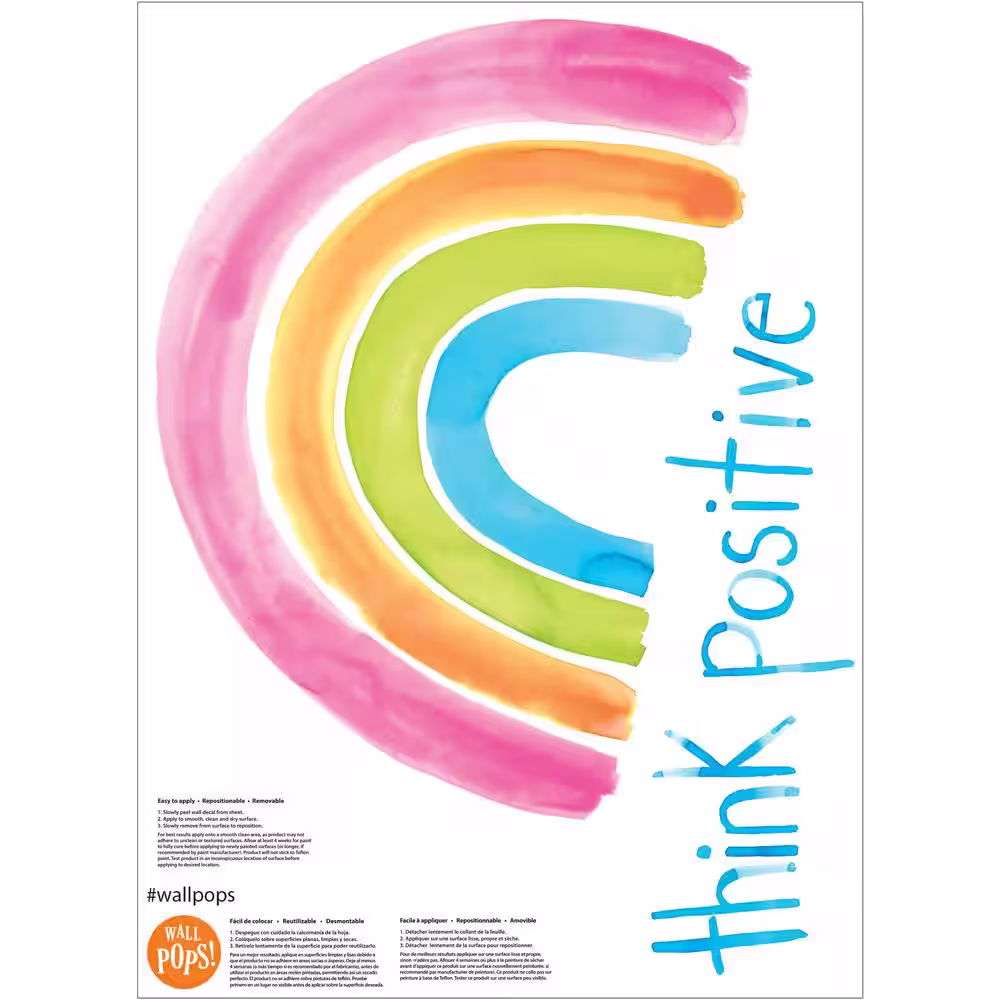 WallPops Multicolor Think Positive Wall Decal