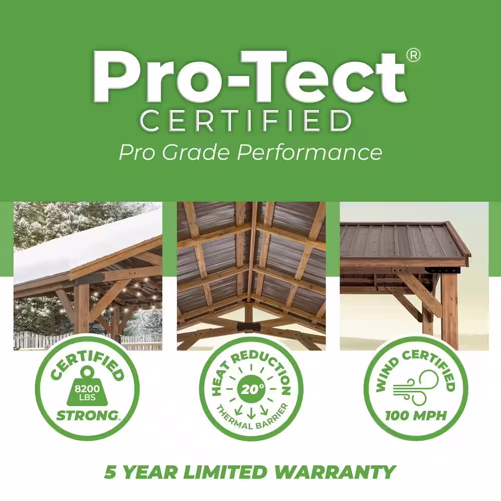 Backyard Discovery Norwood 14 ft. x 12 ft. Light Brown Gazebo