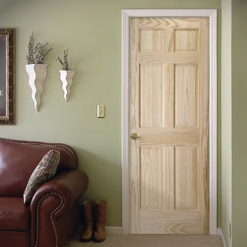 Masonite Radiata Smooth 6-Panel Solid Core Unfinished Pine Interior Door Slab