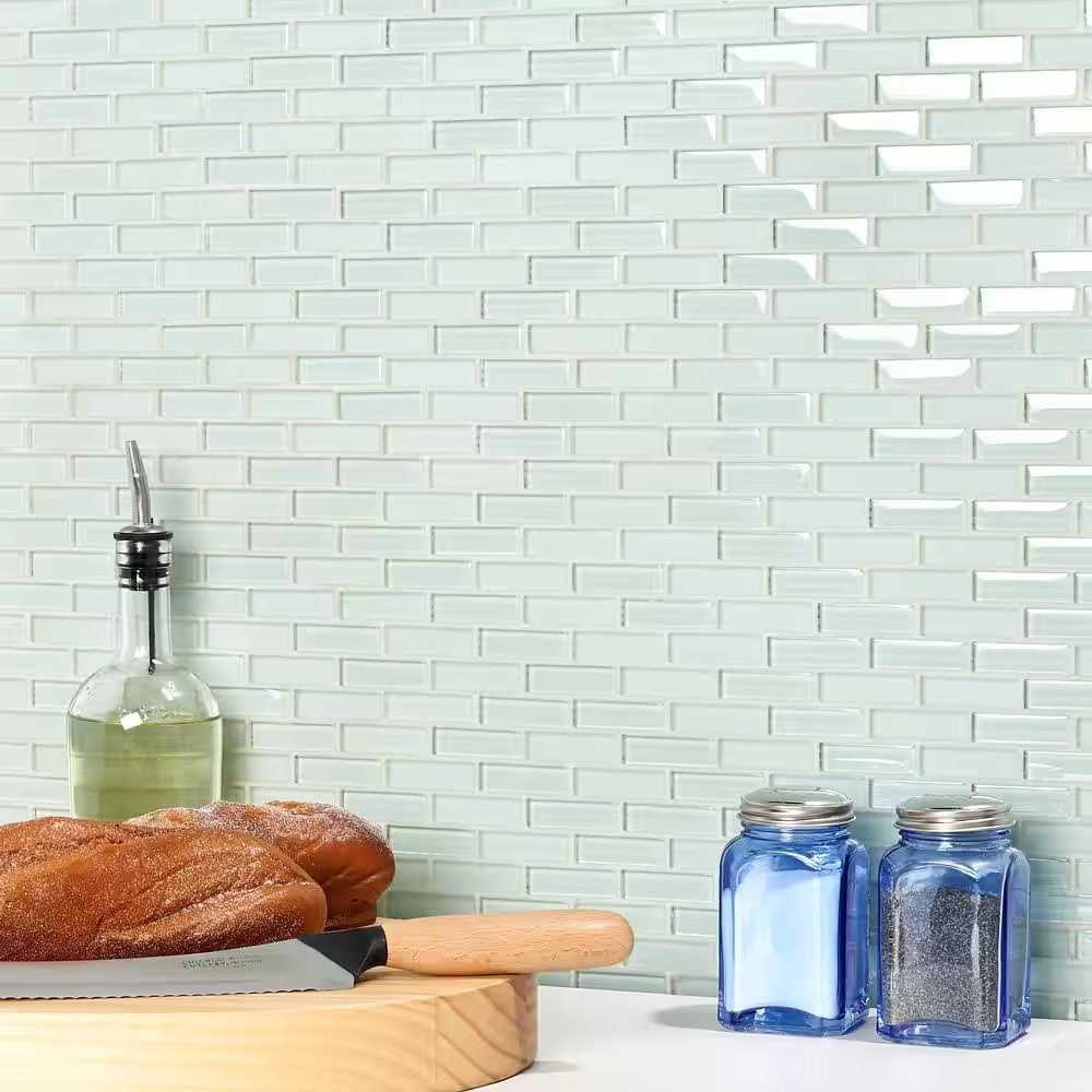 Ivy Hill Tile Contempo Seafoam Brick 12 in. x 12 in. Glass Floor and Wall Tile