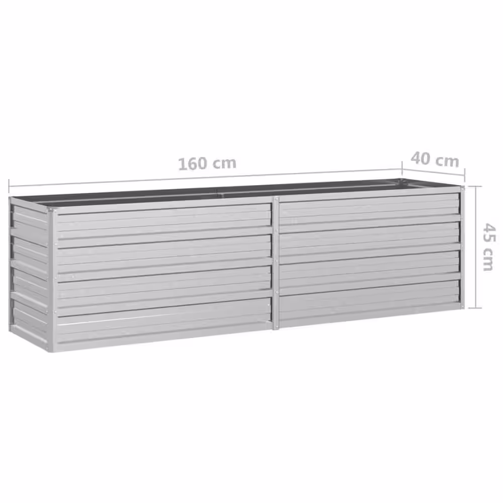 None 63 in. x 15.7 in. x 17.7 in. Garden Raised Bed Galvanized Steel Silver