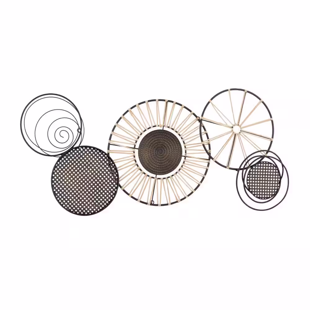 Litton Lane Metal Black Plate Wall Decor with Textured Pattern