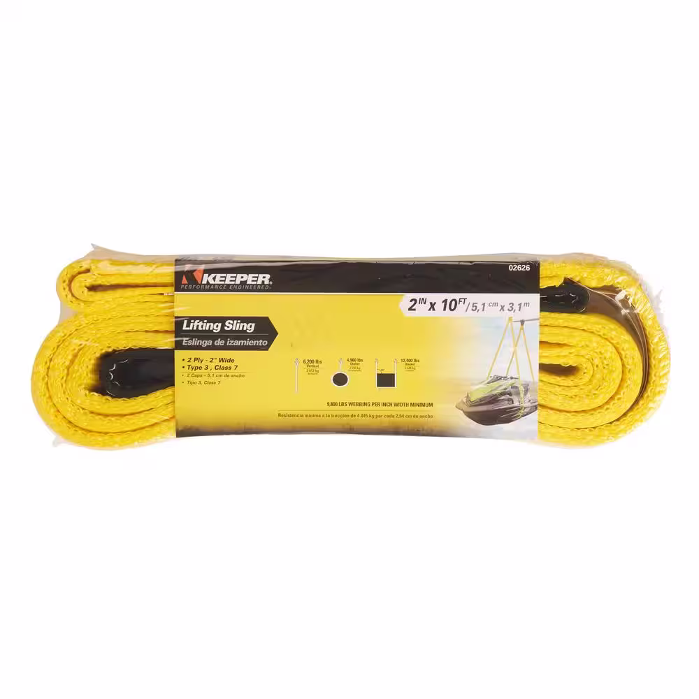 Keeper 2 in. x 10 ft. 2 Ply Flat Loop Lift Sling