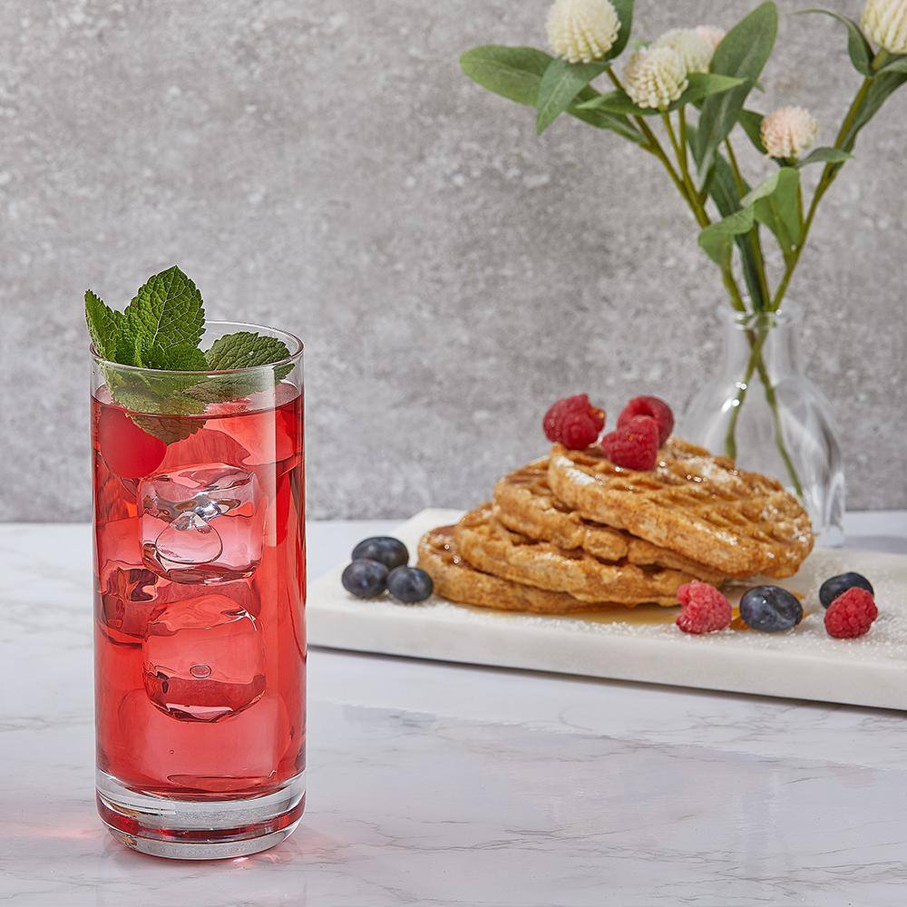 JoyJolt Faye 13 oz. Clear Crystal Highball Drinking Glass (Set of 12)