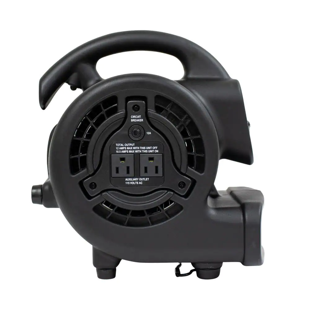 XPOWER 600 CFM 3-Speed Multi-Purpose Mini Mighty Air Mover Utility Blower Fan with Power Outlets