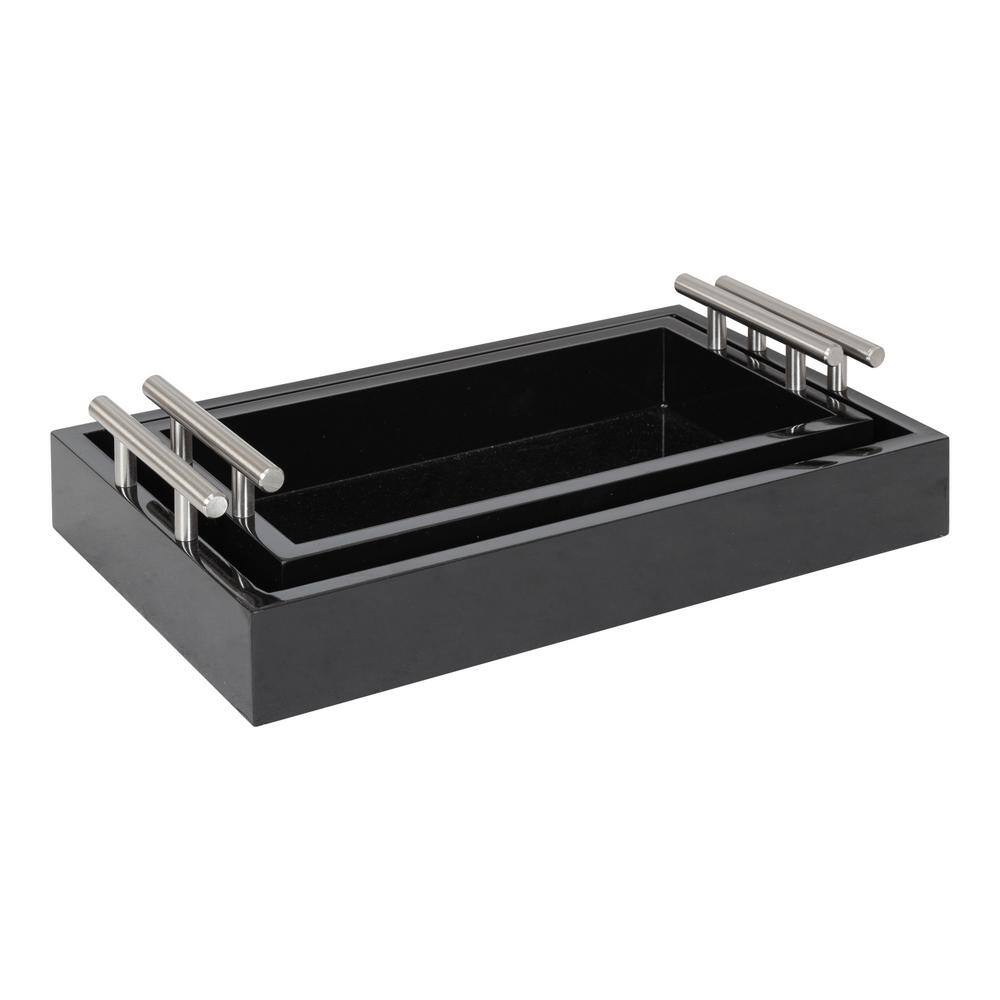 Kate and Laurel Lipton Black Decorative Tray