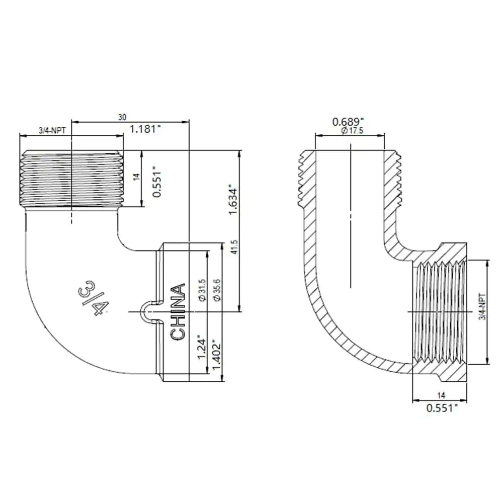 Everbilt 3/4 in. MIP x 3/4 in. FIP 90-Degree Brass Street Elbow Fitting