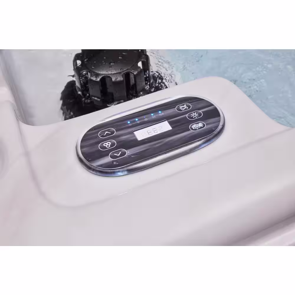 Luxury Spas Riley 2-Person 26 Jet Lounger Hot Tub in Cloud Gray with Ozonator