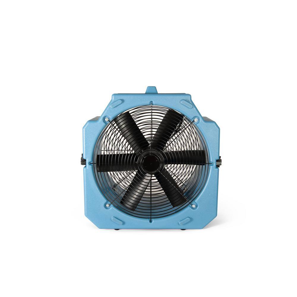 Ecor Pro 1/4 HP Axial Air Mover Carpet Dryer Blower Fan w/ 2-Speeds, 4000 CFM, GFCI Daisy Chain, Blue