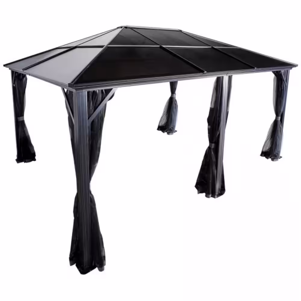 Sojag Meridien 12 ft. x 16 ft. Charcoal Rustproof Aluminum Framed Gazebo
