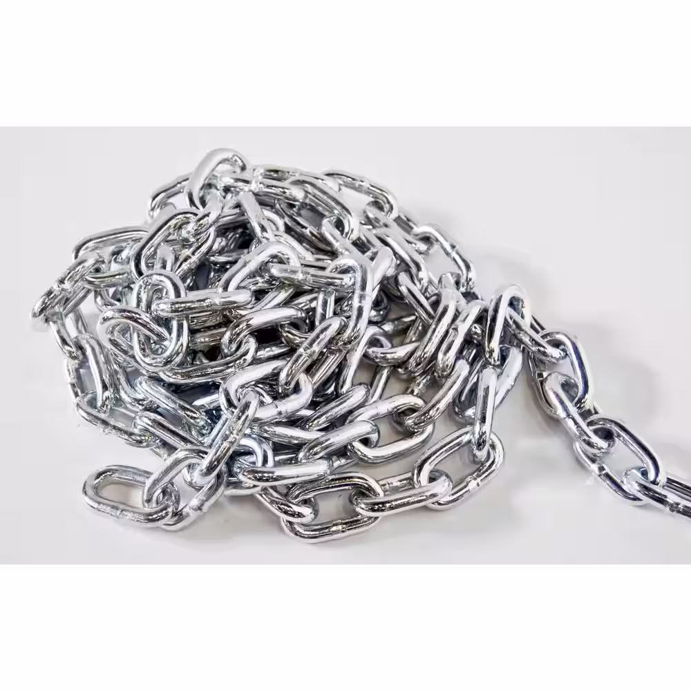 KingChain 1/4 in. x 90 ft. Zinc-Plated Grade 30 (G30) Proof Coil Chain - 1,300 lbs Safe Work Load - Plastic Bucket