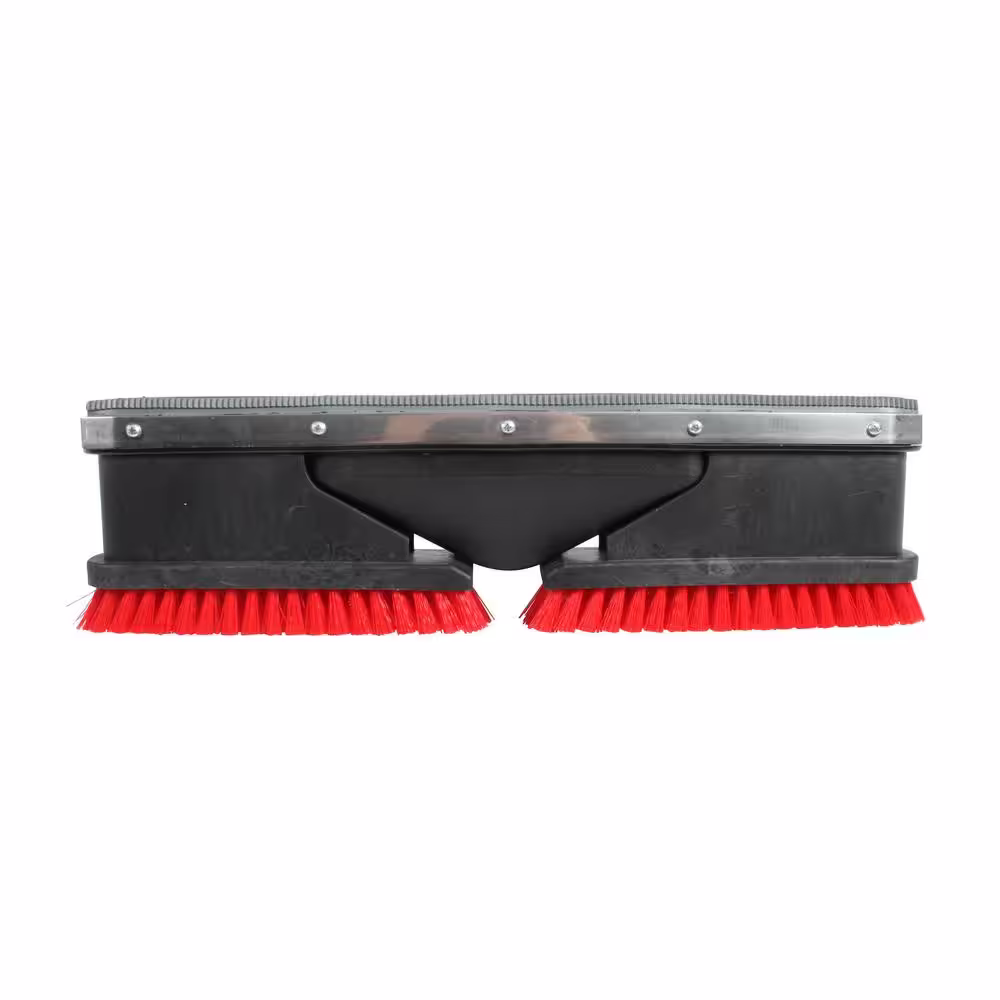 Cen-Tec Squeegee and Scrubbing Brush Combination Vacuum Attachment with 2-Piece Chrome S-Wand for Wet/Dry Commercial Vacuums