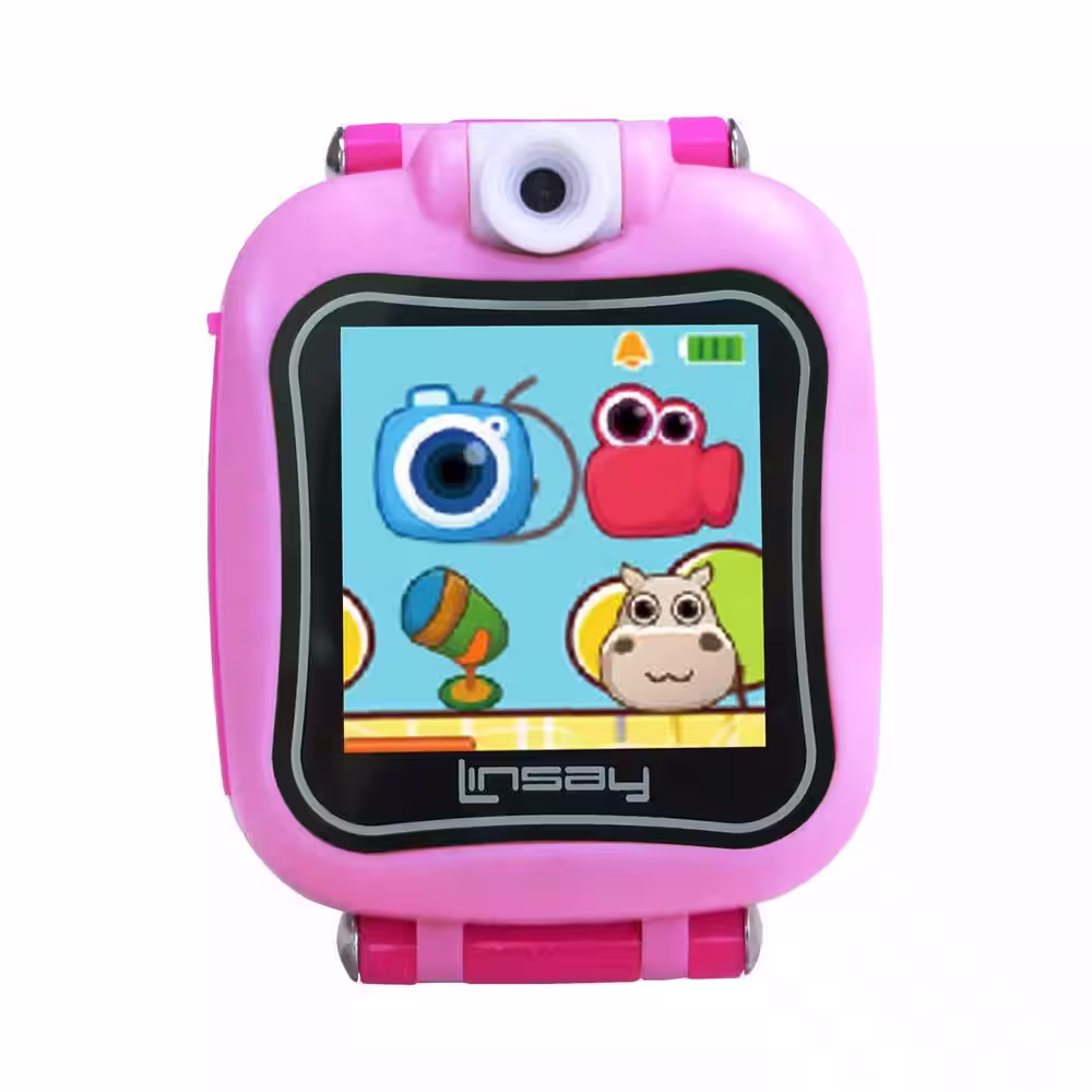 LINSAY 1.5 in. Smart Watch Kids Cam Selfie, Pink