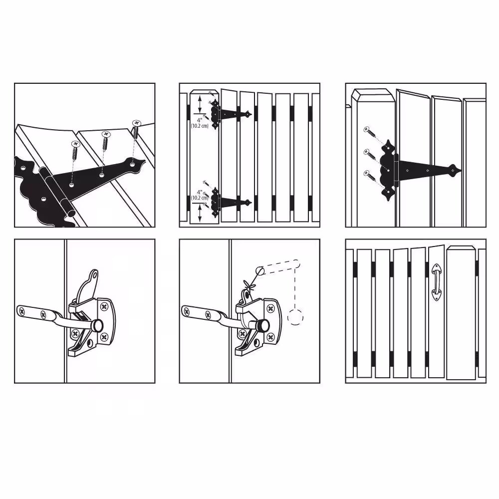 Everbilt Galvanized Gate Tee Hinge, Latch and Pull Set