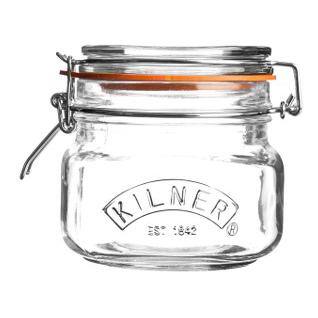 KILNER Clip Top Glass Square Clip Top Jar 17 oz. - (Set of 6)