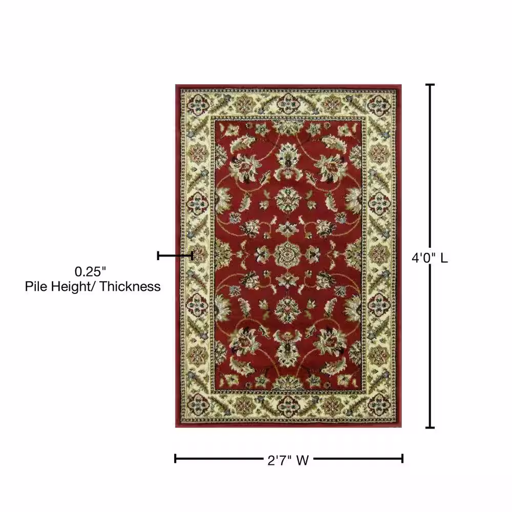TrafficMaster Kazmir Crimson 3 ft. x 4 ft. Area Rug