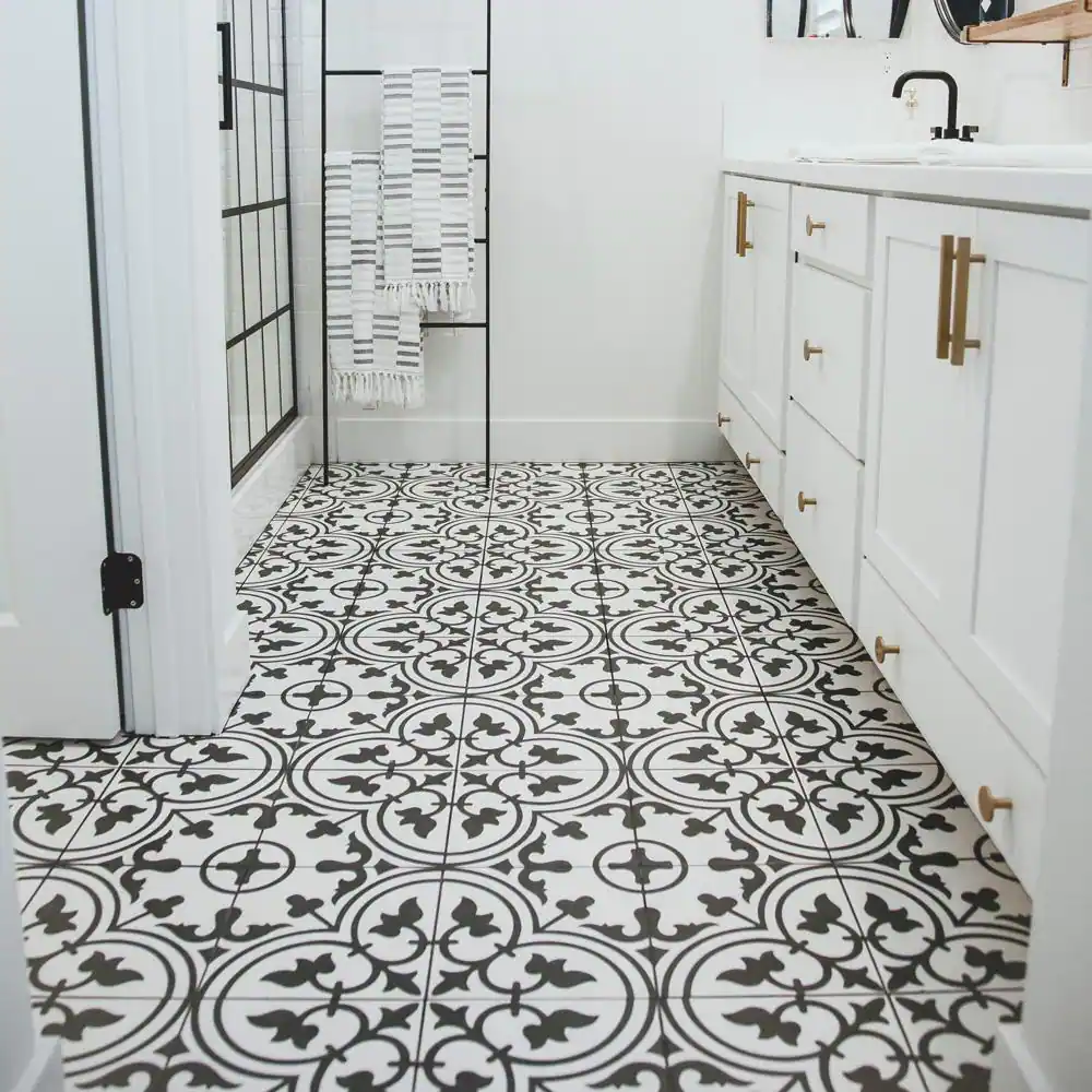 Merola Tile Arte White 9-3/4 in. x 9-3/4 in. Porcelain Floor and Wall Tile (10.88 sq. ft./Case)