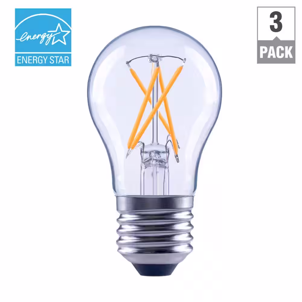 EcoSmart 40-Watt Equivalent A15 Dimmable ENERGY STAR Clear Glass Decorative Filament Vintage LED Light Bulb Daylight (3-Pack)