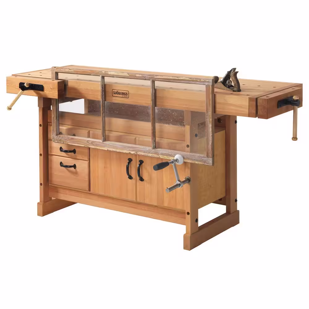 Sjobergs Scandi Plus 4 ft. x 9 in. Workbench with SM03 Storage Cabinet Combo Kit
