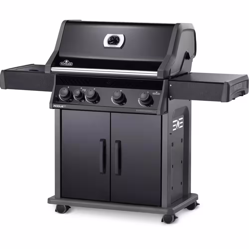 NAPOLEON Rogue 4-Burner Natural Gas Grill with Infrared Side Burner in Black