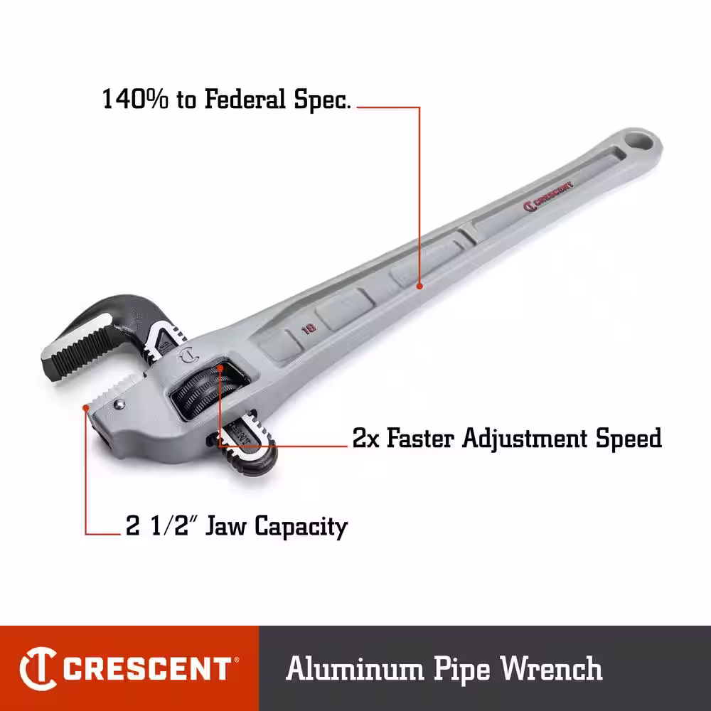 Crescent 18 in. Aluminum Offset Handle Pipe Wrench