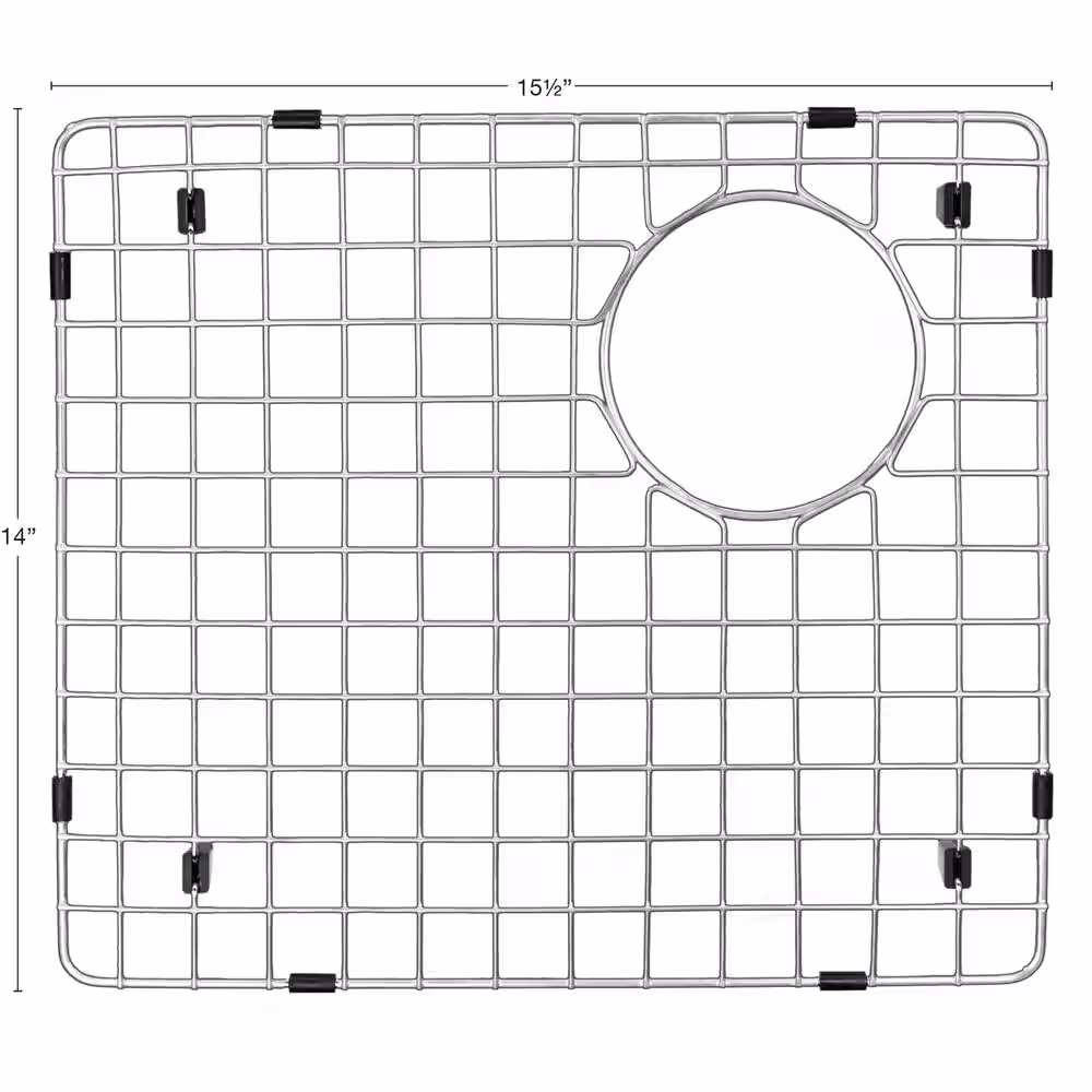 Karran 15-1/2 in. x 14 in. Stainless Steel Bottom Grid Fits Large Bowl on QT-721 and QU-721