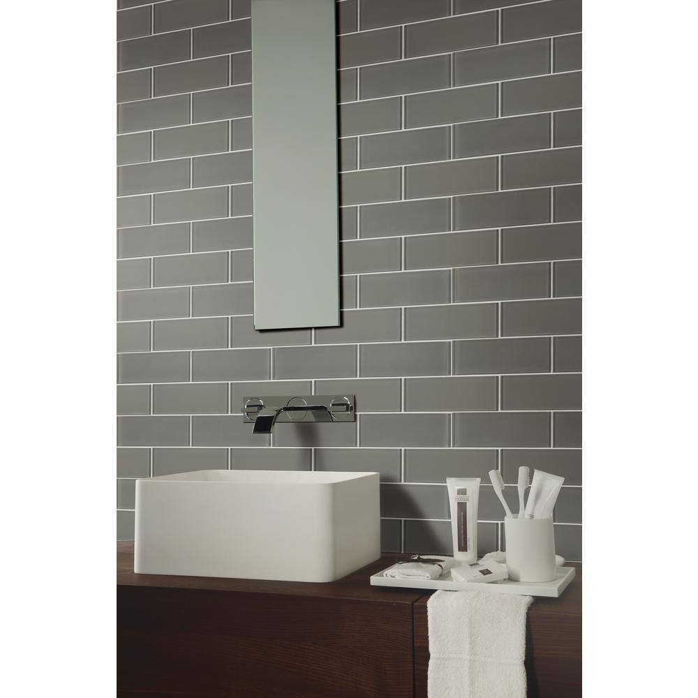 MSI Puebla Pebble 3 in. x 8.88 in. Glossy Glass Subway Wall Tile (3.8 sq. ft./Case)