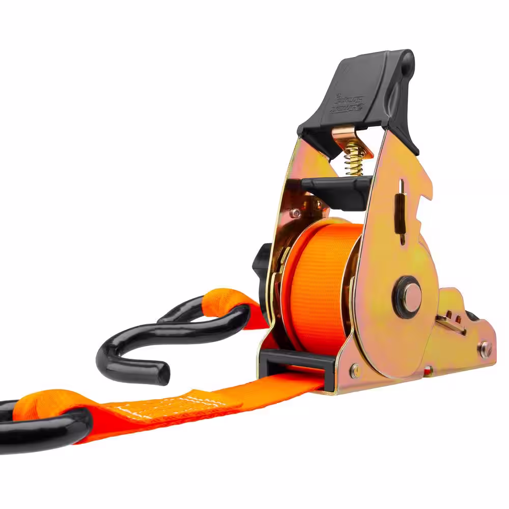 SmartStraps 10 ft. x 1.5 in. Orange Retractable Ratchet Tie Down Straps with 1,000 lb. Safe Work Load - 2 pack